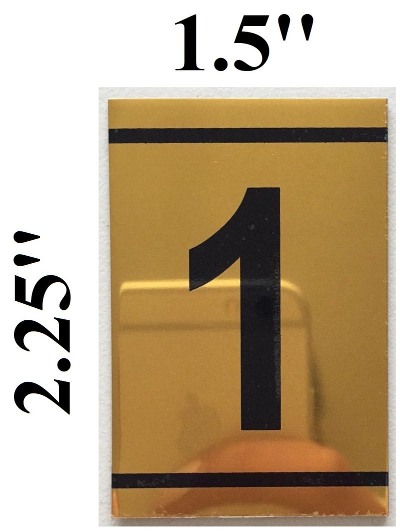 NUMBER ONE SIGN – 1 SIGN - GOLD ALUMINUM (2.25X1. 5) | FIRE DEPARTMENT