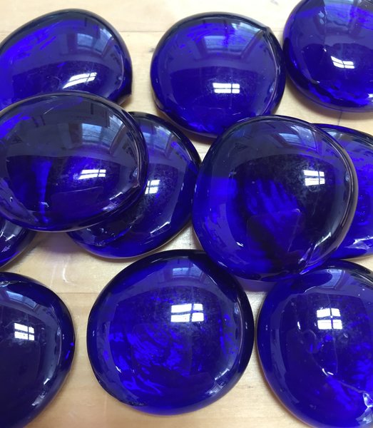 Lg DEEP BLUE Glass Gems, Marbles, Nuggets, Pebbles Sun and Moon