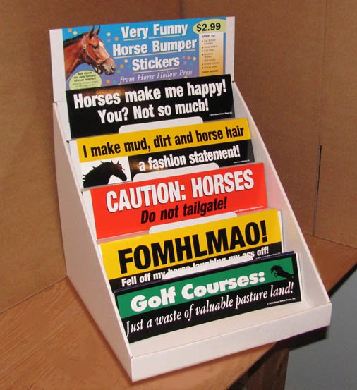 Bumper Sticker Display 160 Bumper Stickers & FREE Display Horse Hollow Press