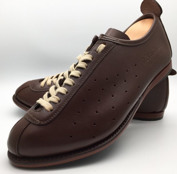 'Ralph' Goodyear Welted Cycling Shoe in Brown Leather with Perforations