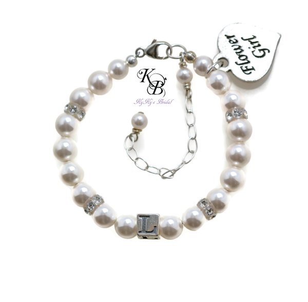 Flower Girl Charm Bracelet, Personalized Flower Girl Gift, Flower Girl