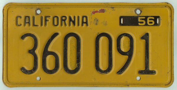 sample license plates kansas trailer 091 #360 1956 California license Kansas plate sample license plates kansas trailer 091 #360 1956 California license Kansas plate