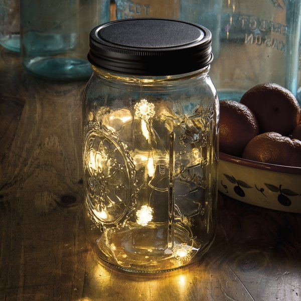 lights battery jar mason lid operated Battery Operated Mason Snowflake Large With Jar Light