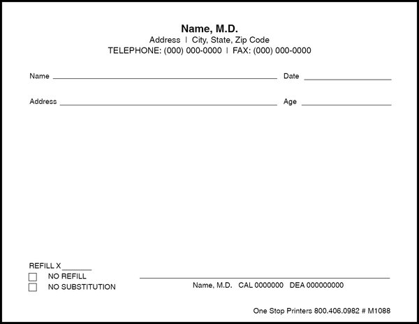 Doctor's Rx Pads & Slips #m1088 