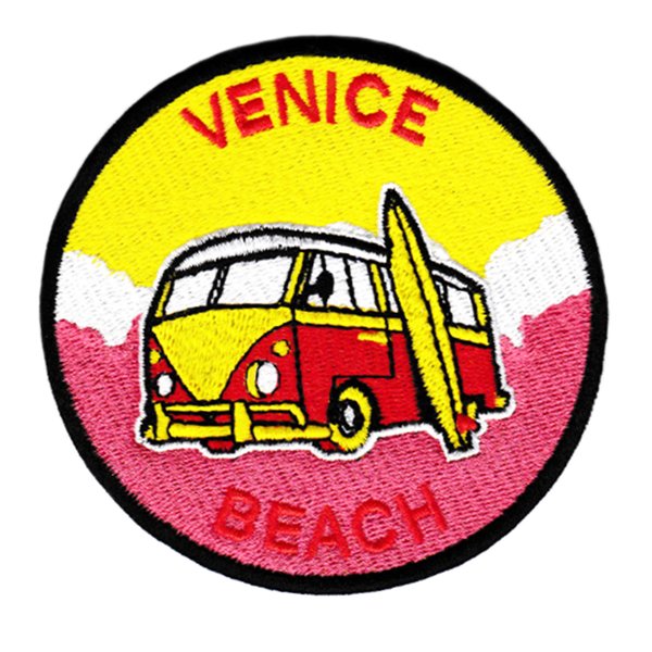 Vintage Style Venice Beach Surfing Surfer Patch 9cm Smart Patches Embroidery And Label Llc 