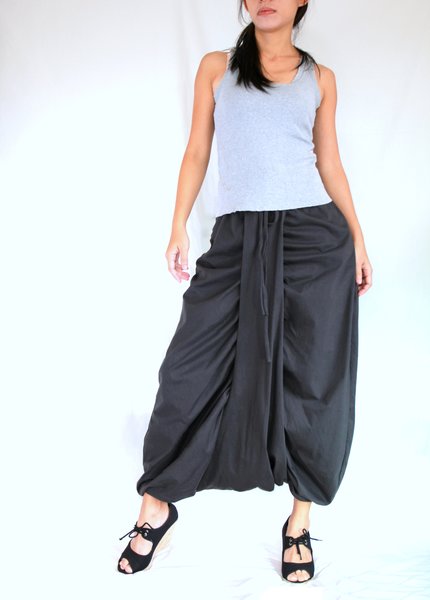 Women Grey Harem Pants Sarouel Baggy Festival Genie Loose Pants ...