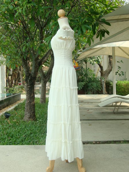 Women Off White Ivory Summer Peasant Cotton Gauze Maxi Dress | Unique ...
