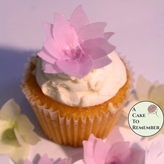 6 Wafer paper flowers for cake decorating, wedding cakes ...