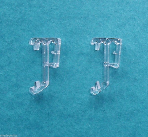 ONE PAIR 1" Single Slat CLEAR VALANCE RETAINER CLIPS for Wood or Mini
