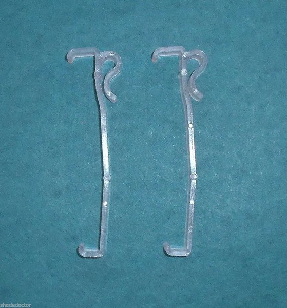 ONE PAIR (2 each) 3 1/2" Single Slat VALANCE RETAINER CLIPS for WOOD
