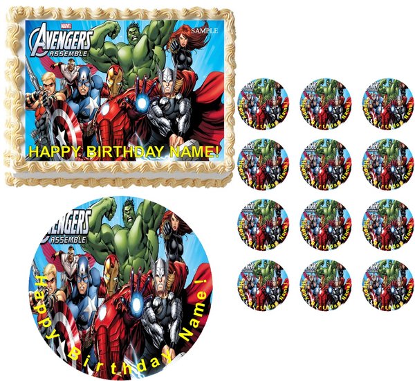 AVENGERS Party Edible Cake Topper Image Frosting Sheet ...