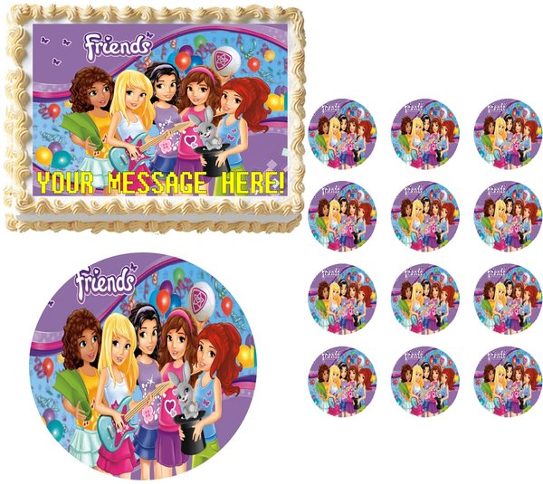 Lego Friends Party Edible Cake Topper Image Frosting Sheet