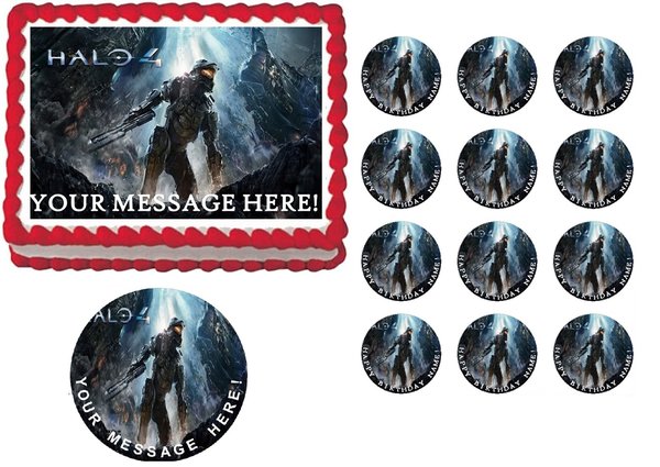 Halo 4 Gaming Edible Cake Topper Image Frosting Sheet Cake ...