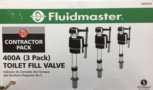 Fluidmaster 400A Universal Toilet Fill Valve (Contractor 3-Pack) | Rod ...