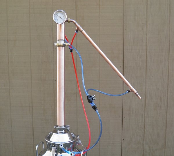 Moonshine Still 2" copper reflux column with cooling kit. Moonshine Still