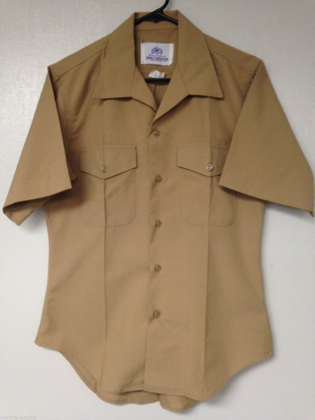 USMC Marine Corps Short Sleeve Khaki Dress Uniform Shirt Alpha A Select ...