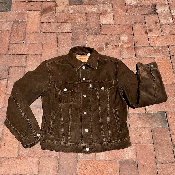 LEVIS DARK BROWN CORDUROY JACKET MEDIUM DEJA VU REFINERY CORPORATION