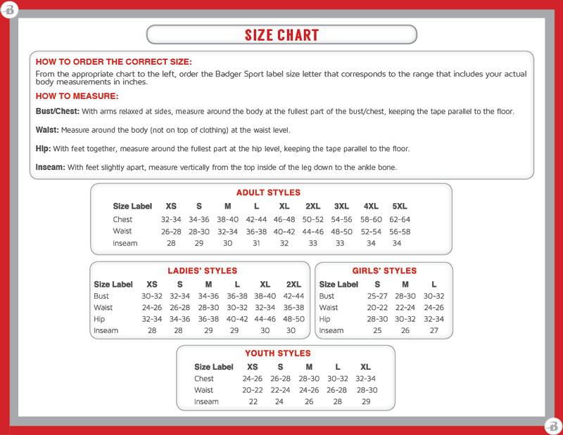 Apparel Size Charts Nha Spirit Shop