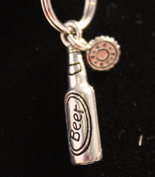 Beer Bottle Charm Key Chain Wine Cork Creations