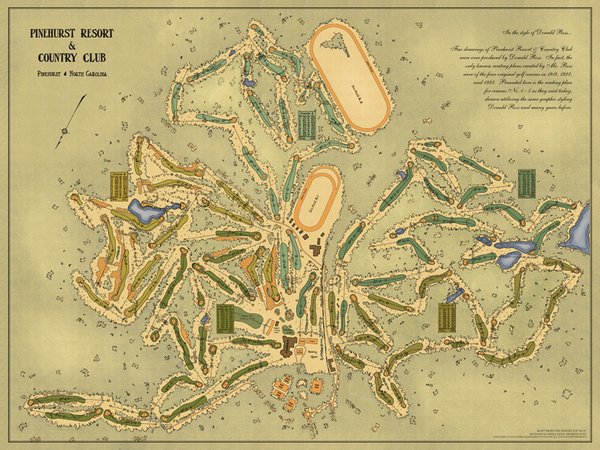 Old Map Of Pinehurst Country Club