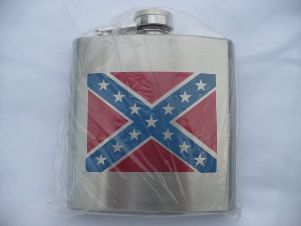 Rebel Flag Stainless Steel 6oz Hip Flask Dl Grandeurs Confederate And Rebel Goods 5512