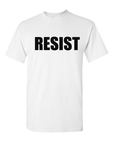 RESIST White T-SHIRT | Politicallypunny.com