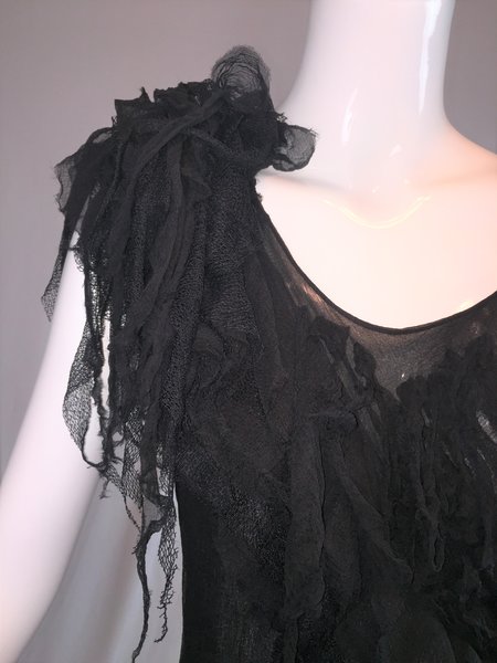 S/S 2003 Alexander McQueen Irere Shipwreck Black Sheer Silk Top | My ...