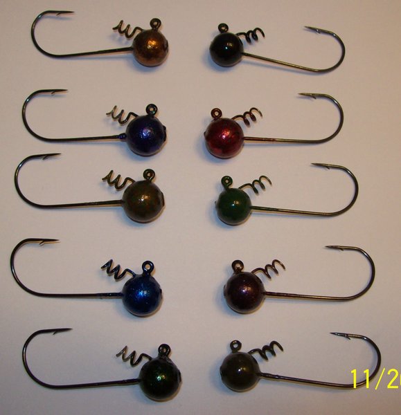 10 Pcs Shaky Head Jig ScrewLoc 4/0 Eagle Claw Heavy Wire Lazer Point