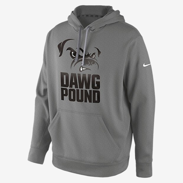 Nike Mens Cleveland Browns Football Dawg Pound Hoodie Sweatshirt