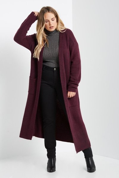 Burgundy Maxi Cardigan Sweater Coat | BAZ and BEA