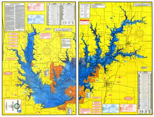 F124 Ray Roberts Lake Fishing Map HookNline Fishing maps