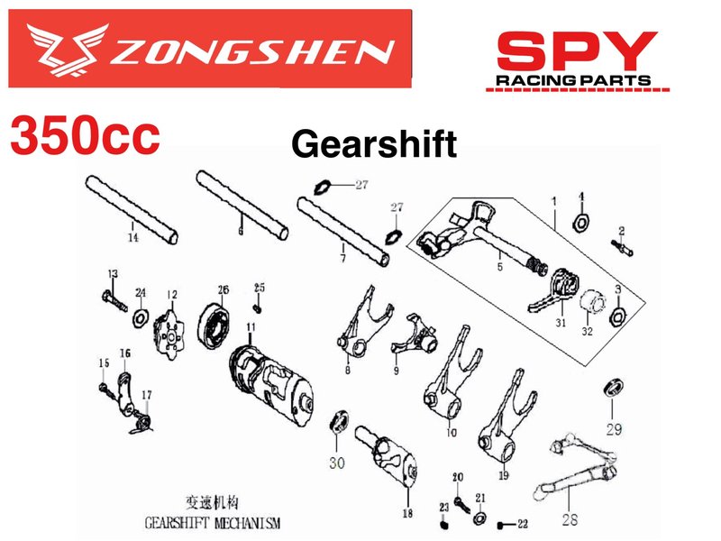 350cc zongshen engine diagrams spyracing engine parts | Spy Racing Parts