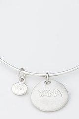YANA Bracelet w/ Raised YANA Brushed Charm