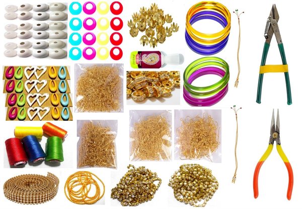 jewelry tool for kit making Thread Silk Jewellery Kit, pair 50 jhumka earring Making