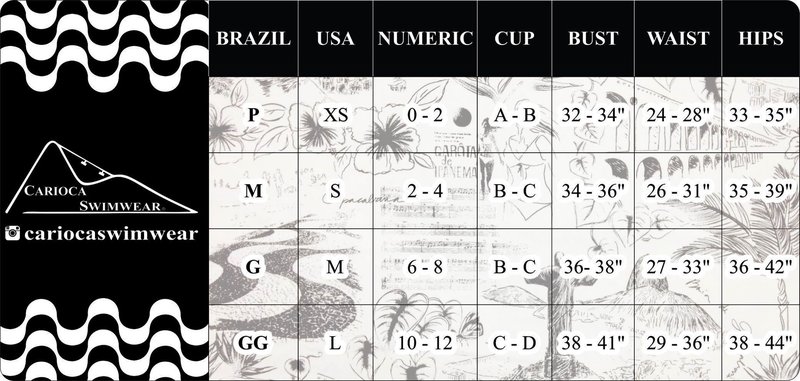 Size Chart – AB BEACHWEAR