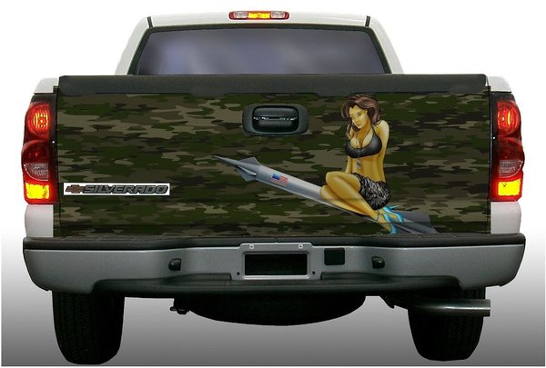 Camouflage Military Pinup Girl Truck Tailgate Wrap Rapid Grafiks And Signs 