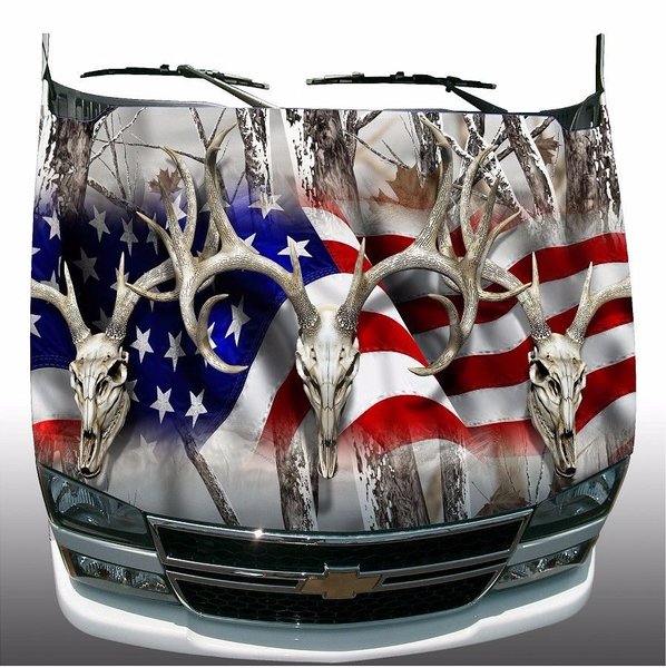 american flag deer buck skull hunting camoufl car truck
