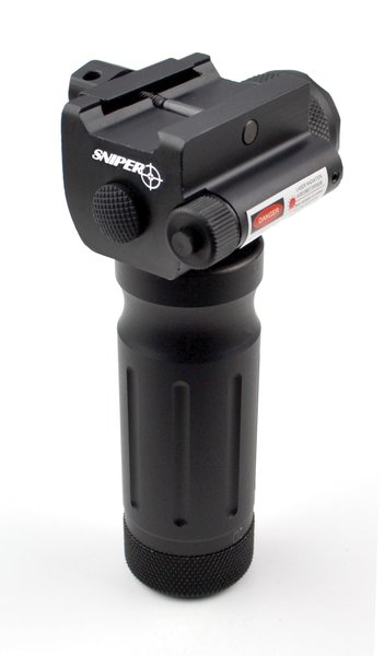 Sniper® Aluminum Fixed Vertical Foregrip Grip with Flashlight and Red