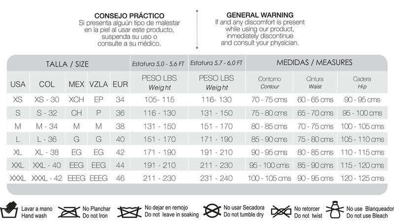 LB General Size Guide