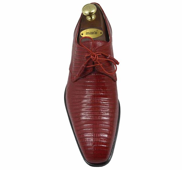 Mauri 1029 Red Lizard Lace-Up Shoe | Cellini Uomo Fine Italian Mens Shoes