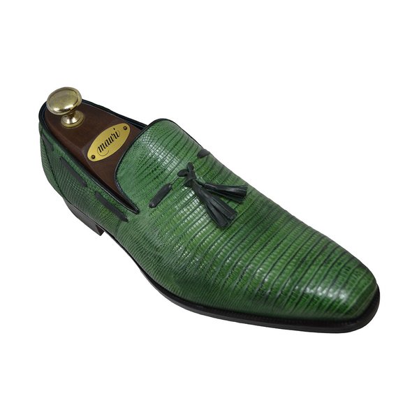 Mauri 1034 Green Lizard Loafer | Cellini Uomo Fine Italian Mens Shoes