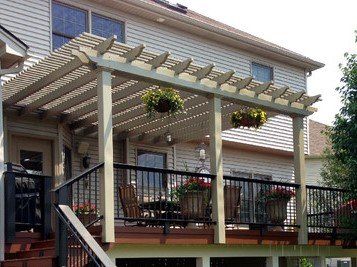 Clay Classic Attached Vinyl Pergola Kit 12' wide x 10' projection