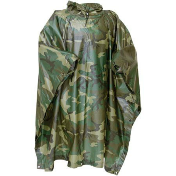 US MILITARY PONCHO,WET WEATHER WOODLAND 8405011000976 Military
