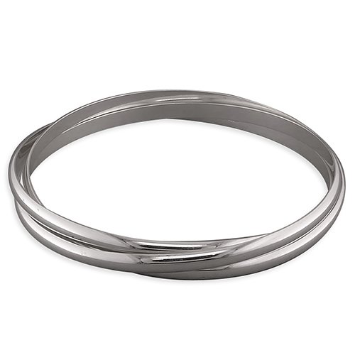 Solid sterling silver triple russian bangle