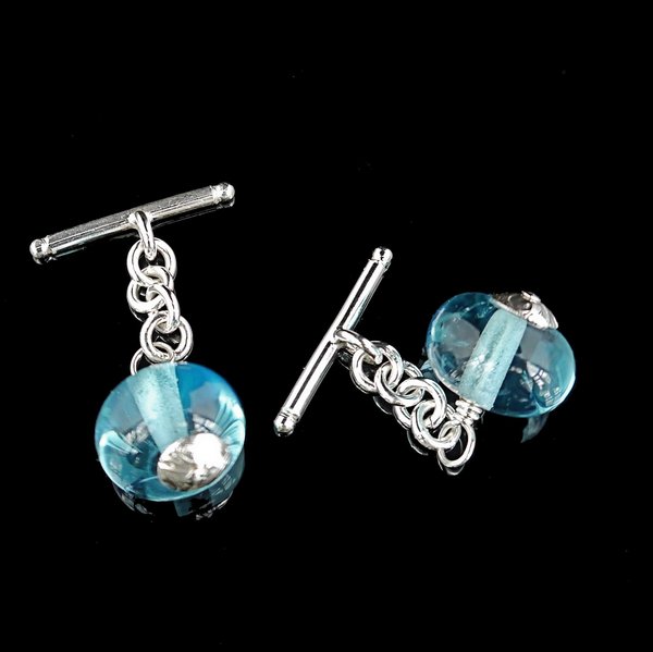 Bombay Sapphire Cufflinks With Solid Sterling Silver - Sam