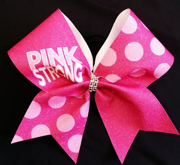 Pink Strong Breast Cancer Awareness Cheer Bow Cheer Bow Factory