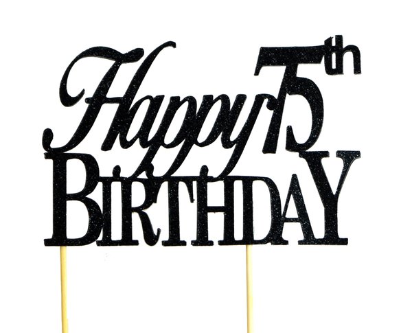 All About Details Black Happy 75th Birthday Cake Topper | All About Details