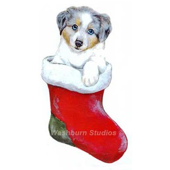 Australian Shepherd blue merle Puppy Christmas Ornament | D.W. ...