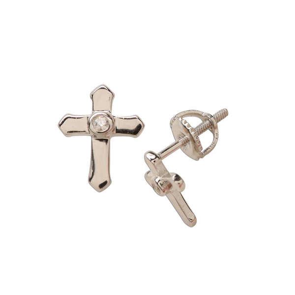 Children's Sterling Silver Cross Earrings for Baby or Girls | Cherished ...