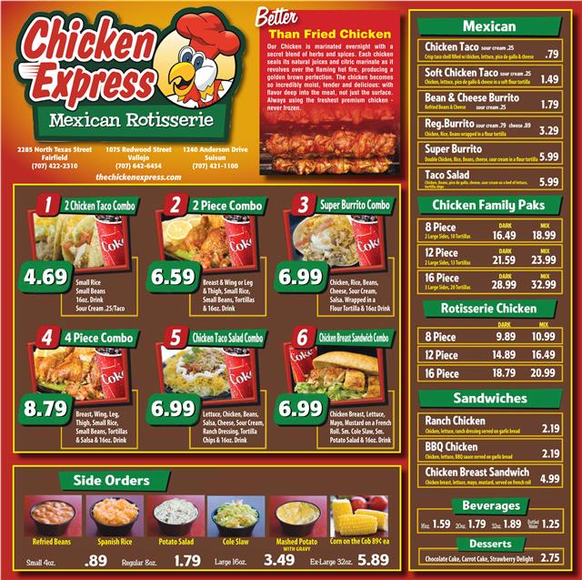 Chicken express online menu